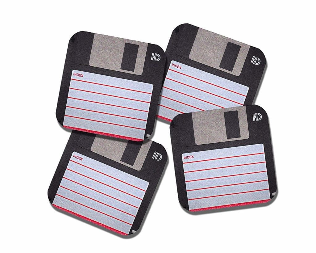 Nerdy Floppy Disc Coasters Gift set