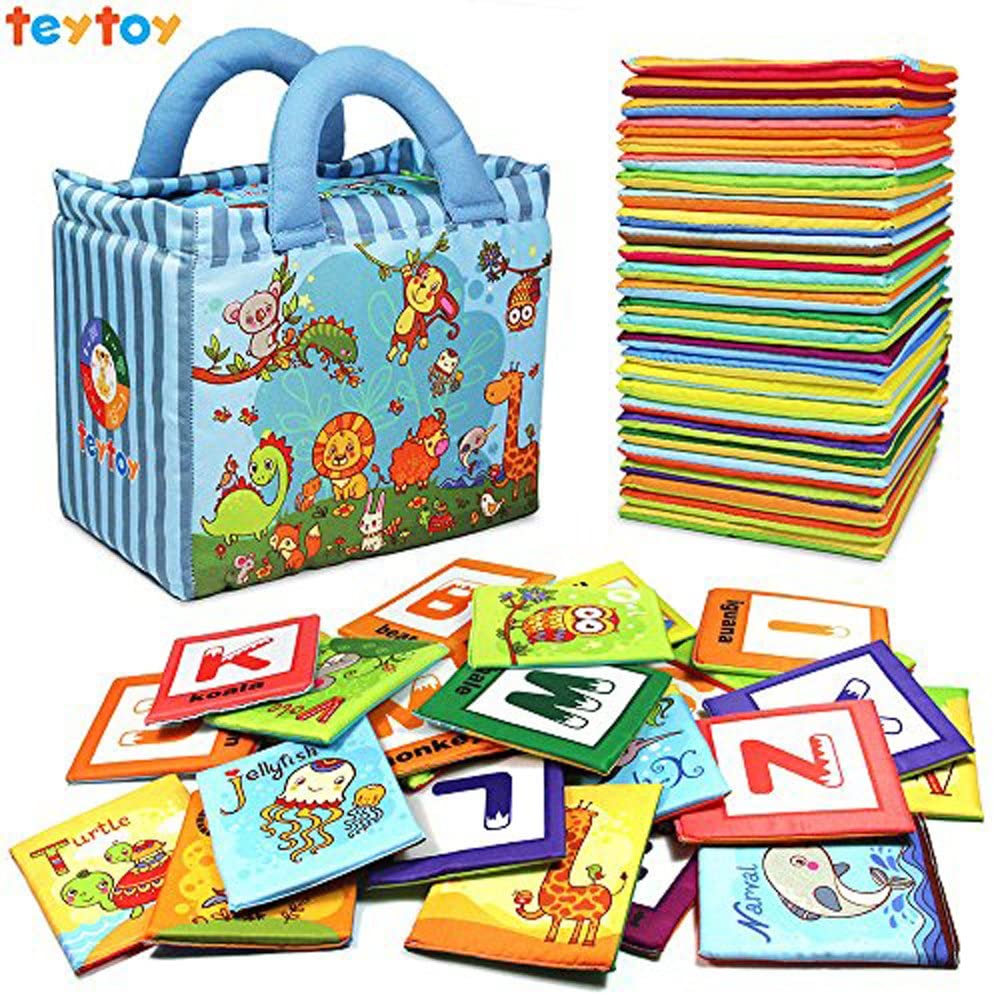 Baby Toy Zoo Series 26pcs Soft Alphabet Cards with Cloth Bag