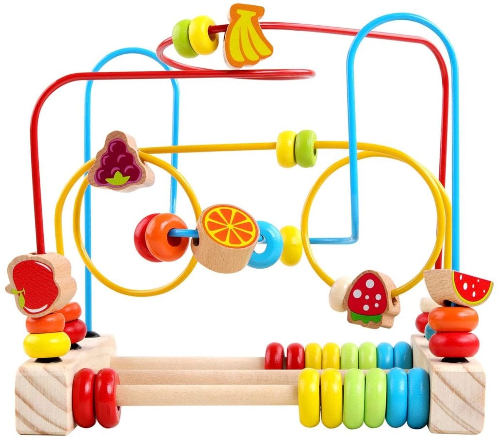 Bead Maze Roller Coaster Wooden Beads Abacus Circle Educational My First Toy Cube Gift for Baby Toddlers Kids